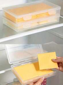 2pcs Butter Cheese Packaging Storage Box, Cheese Slice Storage Box, Transparent Cheese Container, Kitchen Accessories