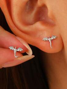 1 par de pendientes tipo mariposa minimalistas, joyas de moda aptas para uso diario, un regalo sorpresa perfecto para la novia o la mejor amiga