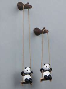 1pc Creative Panda On Swing Branch Figurine, Ornamental Decor, Gift, Fridge Magnet Room Decor Bedroom Decor Home Decor Wall Decor