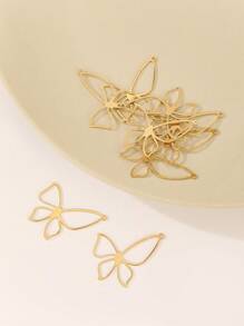 9 piezas de accesorios de decoración con mariposas huecas, de material de cobre, para aretes, collares, manualidades