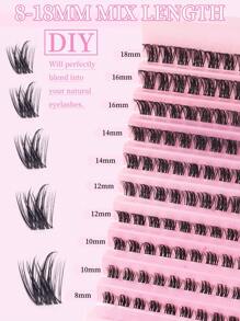 120 tufos, D Curl 8-16mm Mistos 0.07mm, Cílios Falsos de Vison Impermeáveis, Leves e DIY, Adequados para Maquiagem Natural a Dramática, Adequados para Uso Diário e Eventos