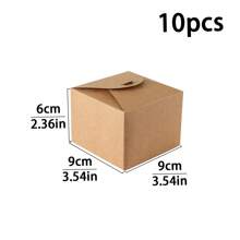5 Stücke/10 Stücke große quadratische Kuchenbox, kleine Kraftpapier Backwarenbox für Kekse, Gebäck, Süßigkeiten, Mondkuchen Verpackung