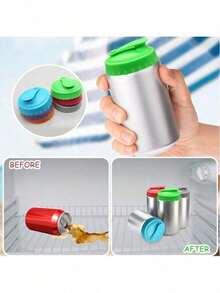 1/2pcs Reusable Can Covers, Silicone Soda Bottle Caps, Can Top Protectors For Soda, Beer, Energy Drinks, Juice Cans - Multicolor - View 5