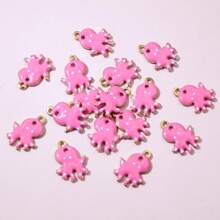 10 pièces de 12x9mm Breloques mignonnes en émail d'octopus en acier inoxydable. Accessoires pour créations de bijoux en acier inoxydable.