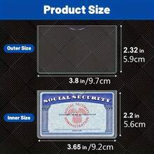 10-Pack/5pcs Waterproof PVC Card Protector Sleeves For Social Security, Medical Insurance, And Credit Cards, Flexible And Transparent Design, Wallet Storage Organizer - Clear - View 7