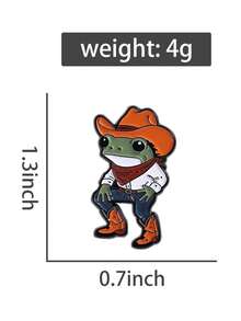 1pc Frog And Toad Enamel Pin Customized Double Bicycle Brooch Cartoon Animal Jewelry Gift For Friends - Multicolor - View 10
