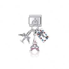 Stainless Steel Italian Module Bracelet Component Luggage Box, Shell, Camera Bag, DIY Bracelet, Necklace, Jewelry, Can Be Freely Matched With Differen - Multicolor - View 45