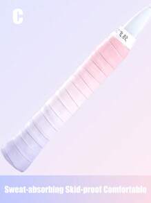 1 pieza Cinta de agarre de bádminton de color degradado, cinta de agarre antideslizante, que absorbe el sudor y los impactos para raquetas de bádminton; cinta envolvente cómoda para el mango de tenis