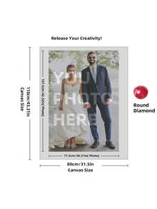 1pc Custom 5D DIY Diamond Art Painting Kit - Personalize With Your Photo, Round Or Square Acrylic Diamonds, Ideal For Home Decor & Unique Gifts, 11.81x15.7in, Diamond Art Kits - Multicolor - View 65