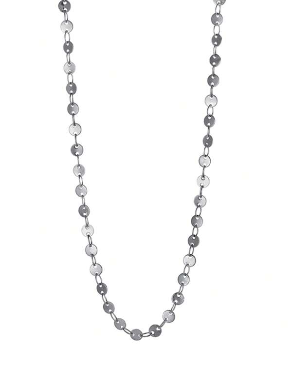 1 pezzo Collana con ciondolo circolare minimalista in acciaio inossidabile, adatta per uso quotidiano da donna