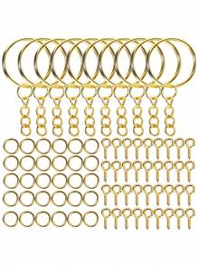 110Pcs Keychain Open Jump Rings Eye Pins Jewelry Making Accessories Kits For DIY Epoxy Resin Key Chain Key Ring Pendants