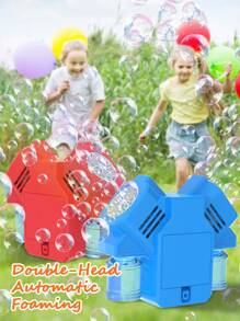 Colorful Bubble Maker Toy For Kids, Outdoor Summer Bubble Blower With Dual Bubble-Producing Heads, Automatic & Full Of Bubbles (Battery & Bubble Fluid Not Included)