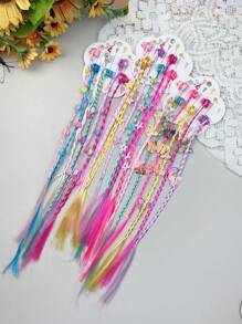 Set de 12 pinzas para el pelo trenzado coloridas y divertidas para niños, accesorios para baile/actuaciones de hip hop para niñas