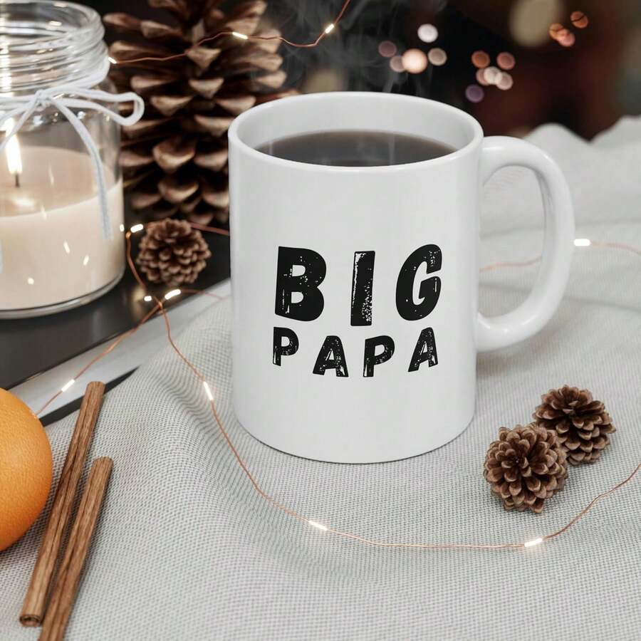Taza Grande "Papa" Taza de regalo para esposo, papá, hermano, amigo- Taza cerámica vintage divertida de 11 oz. - Regalo para el Día del Padre, Día de la Madre, Navidad, Pascua para niños, adolescentes, niños, niñas, padres, ancianos, padrastro, madrastra, hijastro, hijastra, abuelo, abuela - Blanco - Ver 1