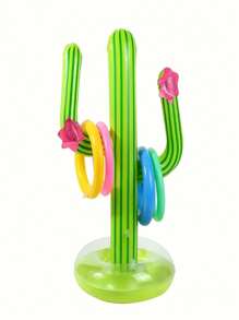1 Set Inflatable Cactus Ring Toss Game - Perfect For Beach And Pool Parties, Durable PVC Material, Ideal Holiday Or Birthday Gift, Suitable For Holiday Gatherings, Perfect For Outdoor Pool Parties And Water Parks, Outdoor Toss Game, Also An Interactive Prop For Parties And Holidays, Pool Party Supplies, A Great Game Gift For Friends, Family, And Classmates