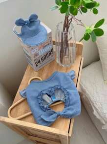 2pcs Pet Cat & Dog Spring/Summer Outfit: Denim T-Shirt Vest + Cute Hat