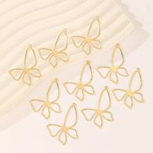 9 piezas de accesorios de decoración con mariposas huecas, de material de cobre, para aretes, collares, manualidades