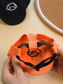 Customizable Name Pet Sun Hat, Adjustable Dog Sunhat With Cartoon Dog Embroidery Pattern - Suitable For Small Cats And Dogs, Outdoor UV Protection Waterproof, Multiple Colors Available Ornamental,Engraved Stylish,Fashion,Colorful,Vintage,Cute,Contracted,Cuties Custom,Unique,Customized,Personalized Pet For Anniversaries,For Birthdays, Hat Accessories - Multicolor - View 4