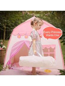 Tienda de campaña de princesa tamaño grande para niños - Temática de cielo estrellado azul, de poliéster resistente y armazón de acero, perfecta para niños y niñas - Regalo de cumpleaños o festivo ideal, Carpa de juego plegable para niños, Casa de muñecas, Decoración navideña, Regalo de Halloween, Apta para niños de 0 a 9 años