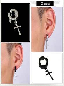 8pcs Stainless Steel Non Pierced Magnetic Earrings For Men Women CZ Clip On Dangle Magnet Earrings Set