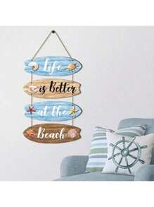 Meer Heimdekoration Strand Wanddekoration Sommer Muschel Kombination Heim Strand Dekoration Holz Strand Thema Segelbrett Wandschild Hängeschild Dekoration Schild Aufhängen