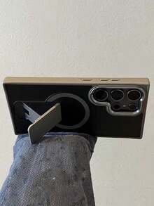 豪华磁性无线充电器外壳带支架，适用于三星 S23/S24/S25 Ultra Plus，16，防震软保险杠金属相机保护套防水防摔防刮 - 灰色 - 查看 3