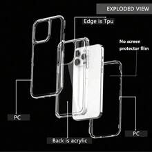 三合一加厚高清透明手机壳，TPU+PC 混合材质透明防震防摔手机壳适用于 Apple 17/17Pro/17Promax/16/15/14/13 Pro Max X XR、Galaxy S25/S24/S23 Ultra Plus、Honor、Redmi Note、小米 - 無色 - 查看 6