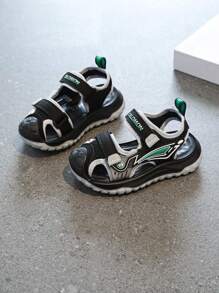 2025年夏季新款儿童鞋男童透气包头凉鞋中大码儿童沙滩软底防滑魔术贴鞋