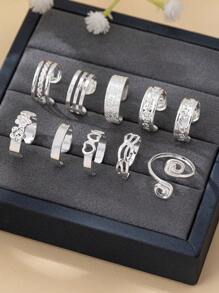 10 pièces Ensemble de bagues de pied vintage en alliage réglables, bijoux polyvalents de style plage à la mode pour femmes, à porter en été