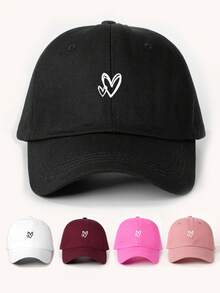 1pc Women's Embroidered Heart Washed Baseball Cap, Adjustable Outdoor Sun Protection Casual Hat Suitable For Spring, Autumn, Travel, Beach, Vacation. Y2K Style Unisex Sun Hat - Baseball Cap - View 18