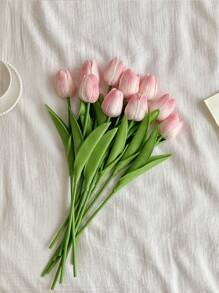 3 paquets de fleurs artificielles de tulipe pour la décoration de la maison, du salon et de la chambre à coucher