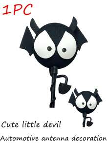 1pc Car Antenna Decoration Ball, Demon Shaped, Made Of EVA, Funny Car Exterior Decor, Creative Christmas Gift