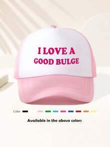 1 pièce Casquette de baseball unisexe à lettres "I LOVE", drôle pour le jour de match, réglable, chapeau de soleil pour l'extérieur, printemps et automne, voyage, vacances à la plage, sports, style Y2K, chapeau de papa, casquette de camionneur respirante en maille, meilleur cadeau de vacances