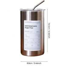 1 Edelstahl Kaffeebecher mit Strohhalm, 600ml vakuumisolierter Becher, auslaufsicherer Reisebecher, doppelwandige Konstruktion, spülmaschinenfest, geeignet für alle Arten von Getränken - perfekt für Thanksgiving, Halloween, Ostern, Kaffee jederzeit und überall, Kaffee Reisebecher