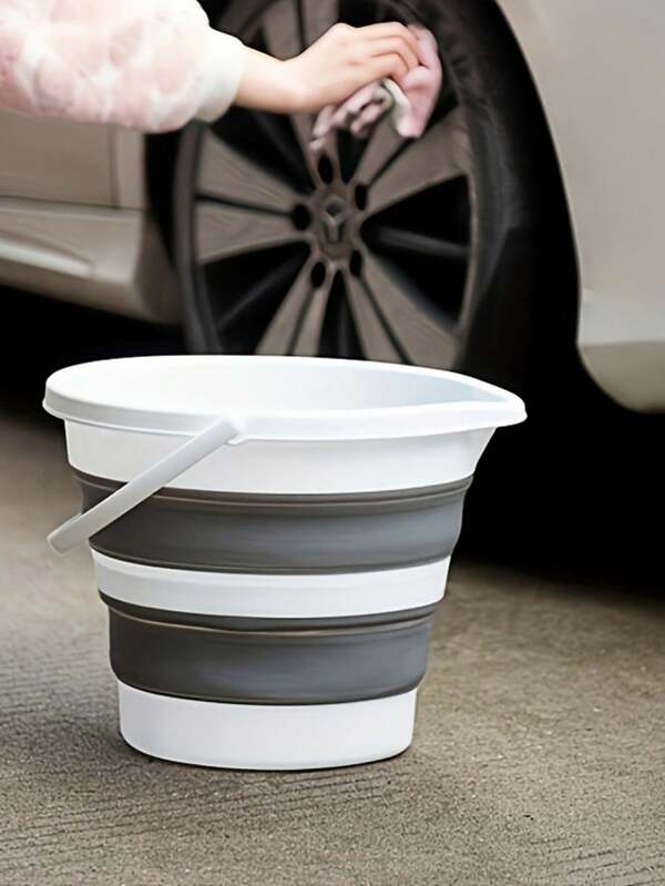 1pc Folding Bucket Portable Outdoor Travel Household Small Bucket Fishing Bucket Plastic Foot Washing Foot Bath Car Car Dormitory Portable Bucket Round Barrel Practical And Beautiful Does Not Take Up Space Multifunctional Folding Bucket Home Bathroom Decoration Fall Decor Back To School