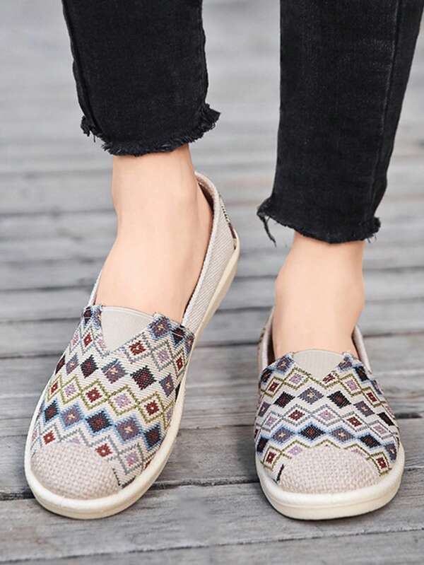 Women's Lightweight, Soft-Sole, Non-Slip Comfortable Casual Canvas Loafers, Suitable For Mothers, Pregnant Women, Work, Summer