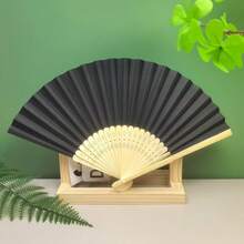 A Personalized Custom Hand Fan, Wedding Party, Bachelor Party Gift - Black - View 4