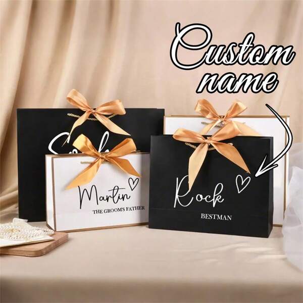 1 pieza Bolsa de regalo personalizada de alta calidad para damas de honor y padrinos, bolsas de recuerdos de boda personalizadas para despedida de soltera, fiesta de soltero/soltera, fiesta de cumpleaños