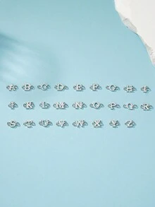 1 件夏季海滩休闲金属简约字母吊坠脚链 - 銀色 - 查看 3