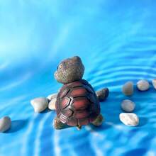 1 Stück realistischer Miniatur Meeresschildkröten Harzfigurine, lebensechte Mikro-Statue, niedliche Schildkröten Dekoration
