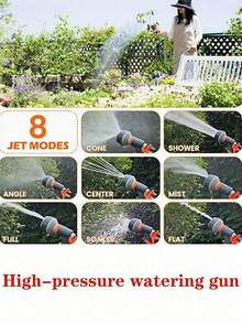 1 Stück Gartenschlauch Set mit Hochdruckbrause, Gartenschlauch Set, strapazierfähiger Gummi, universelle Anschlüsse, geeignet für Reinigung von Haus und Auto, Auto-Wasch-Zubehör, multifunktionales Garten Set, ausziehbares Schlauchdesign, Gartenschlauch