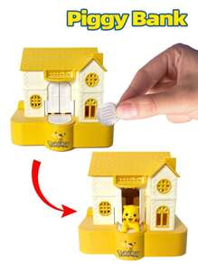pokemon Pokemon Pikachu Electric Piggy Bank With Pokeball Design - Fun Musical Coin Bank For Saving Money Perfect For Fans And Home Decor