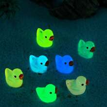 50/100 pièces Mini canards en résine pailletés - Figurines animales en plastique lumineuses et colorées pour maison de poupée, aquarium et décoration de paysage (couleurs aléatoires, cadeau parfait pour les enfants et les collectionneurs)