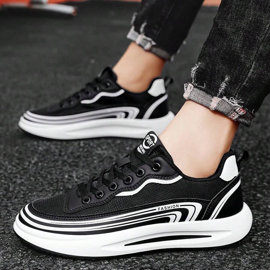 Men Casual Athletic Shoes - Black - View 1