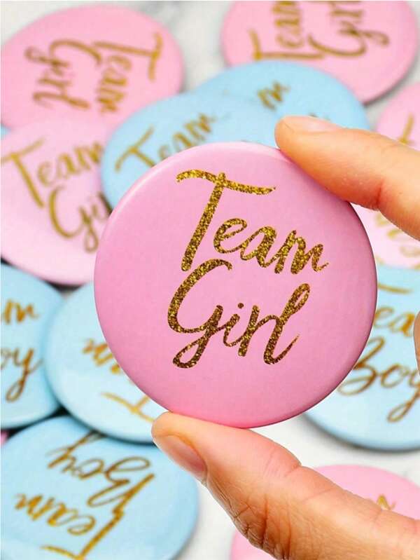 10/20/30pcs Gender Reveal Wedding Party Decorative Badges, Party Accessories, Ornaments, Gender Reveal Party Small Gifts