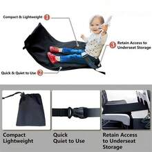 1pc Toddler Airplane Bed, Kids Seat Extender Travel Bed, Baby Plane Essentials, Portable Long Trip Flyaway Kid Seats Footrest, Air Flight Must Have For Infant Sleeping & Rest - Black - View 11