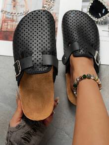 Unisex Adjustable Slip-On House Slippers, Non-Slip & Durable For Indoor/Outdoor Wear - 3600 Black - View 6