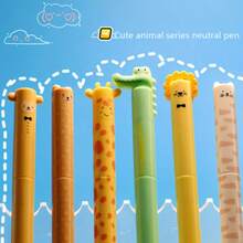 8 支可爱动物形状可旋转可擦圆珠笔，书写流畅，墨水可擦除，适合学生用于考试、标记和记笔记的学校用品，返校