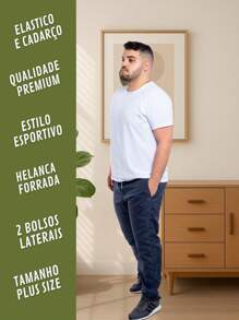 J94 CLOTHING Calça Masculina Adulto Tecido Tactel Lisa  Estiloso PLUS SIZE  Corrida 427