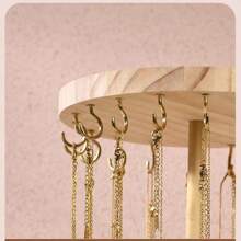 1 pièce Présentoir en bois rond pour collier/bracelet/serre-tête, support organisateur de bijoux. Nécessité estivale pour les femmes. Organisateur de rangement, cadeau, voyage, rentrée scolaire